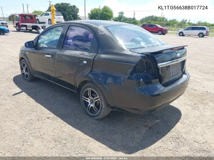 2008 Chevrolet Aveo Lt VIN: KL1TG56638B017724 Lot: 45526532