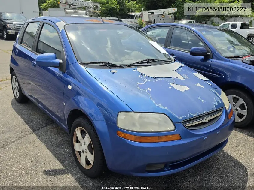 2008 Chevrolet Aveo Svm VIN: KL1TD66648B002227 Lot: 45625599