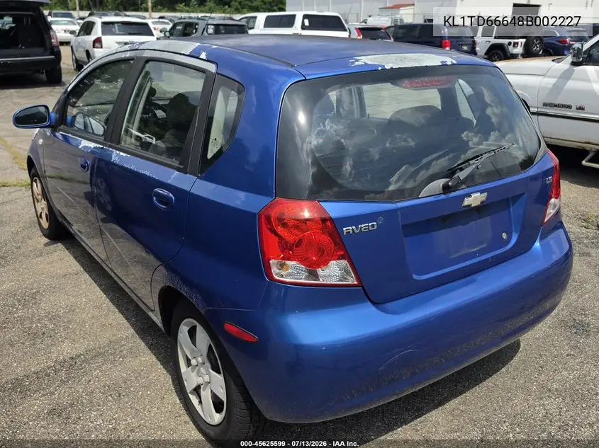 2008 Chevrolet Aveo Svm VIN: KL1TD66648B002227 Lot: 45625599