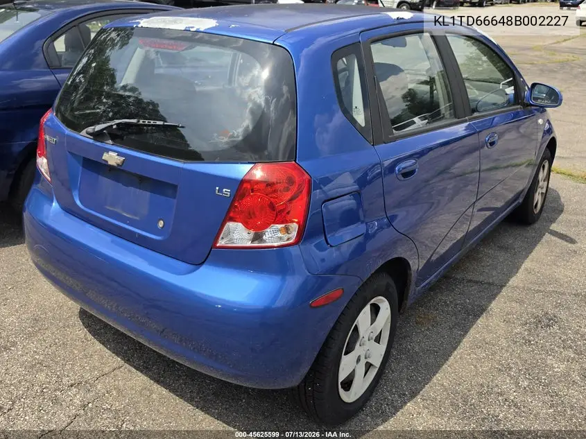 2008 Chevrolet Aveo Svm VIN: KL1TD66648B002227 Lot: 45625599