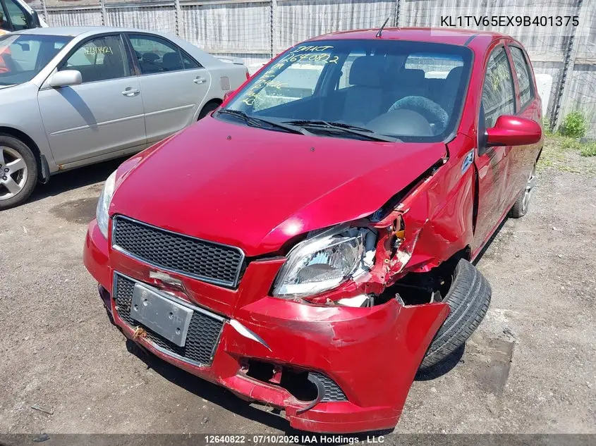 2009 Chevrolet Aveo Ls VIN: KL1TV65EX9B401375 Lot: 12640822