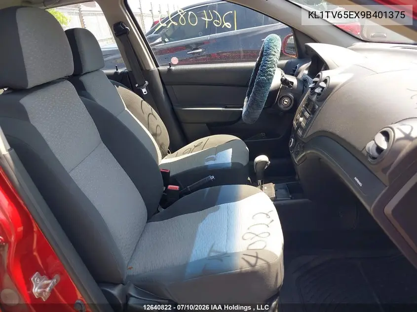2009 Chevrolet Aveo Ls VIN: KL1TV65EX9B401375 Lot: 12640822
