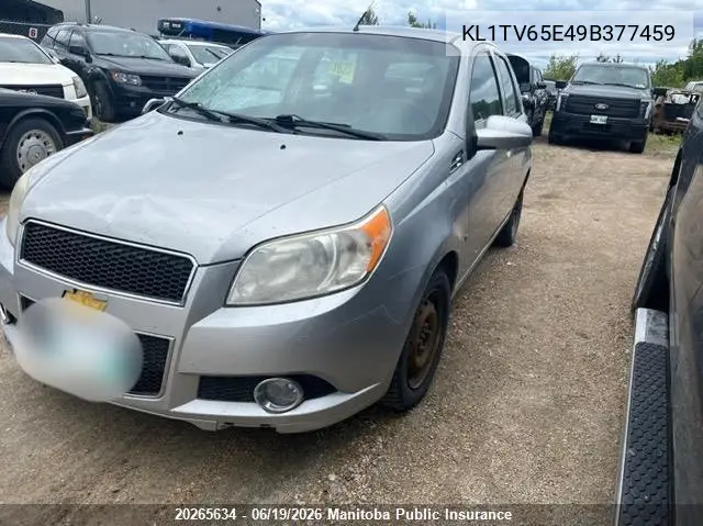 2009 Chevrolet Aveo Ls VIN: KL1TV65E49B377459 Lot: 20265634