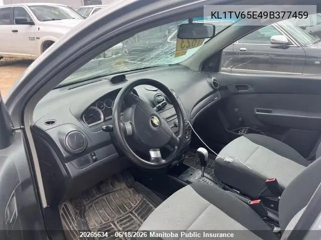 2009 Chevrolet Aveo Ls VIN: KL1TV65E49B377459 Lot: 20265634