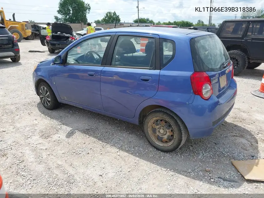 2009 Chevrolet Aveo Lt VIN: KL1TD66E39B318386 Lot: 45271462
