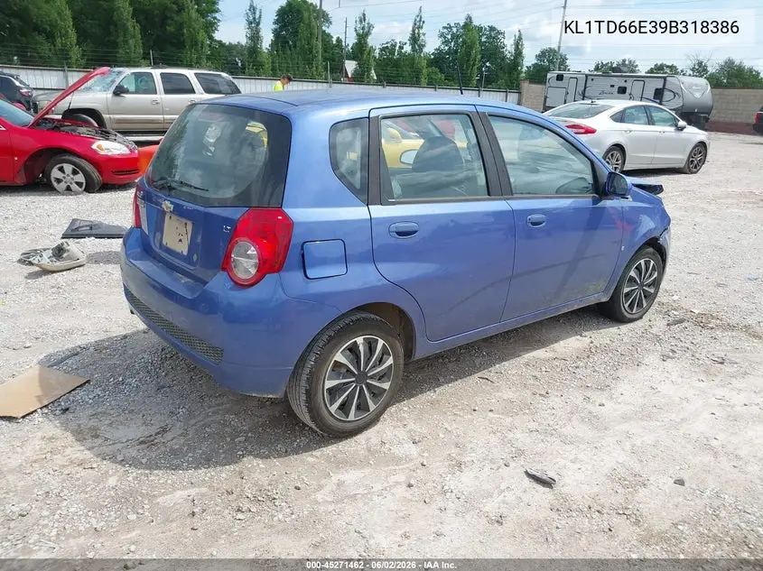 2009 Chevrolet Aveo Lt VIN: KL1TD66E39B318386 Lot: 45271462