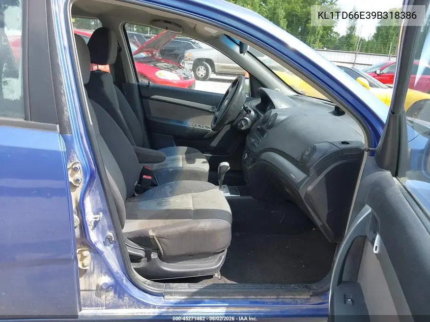 2009 Chevrolet Aveo Lt VIN: KL1TD66E39B318386 Lot: 45271462