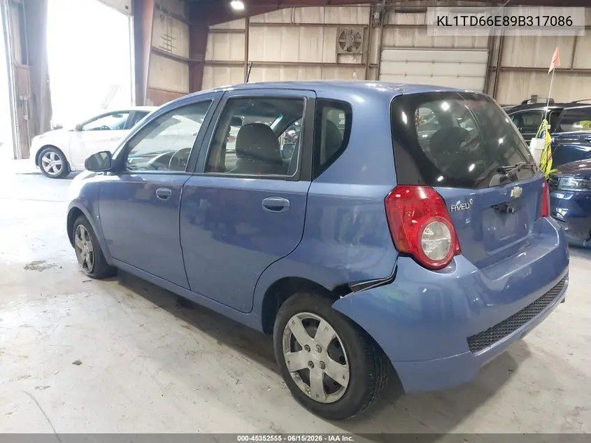 2009 Chevrolet Aveo Lt VIN: KL1TD66E89B317086 Lot: 45352555