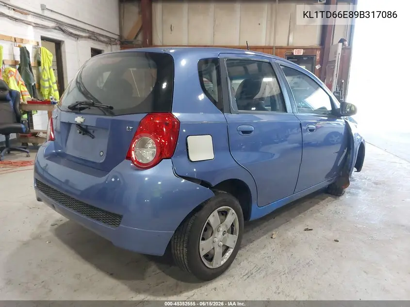 2009 Chevrolet Aveo Lt VIN: KL1TD66E89B317086 Lot: 45352555
