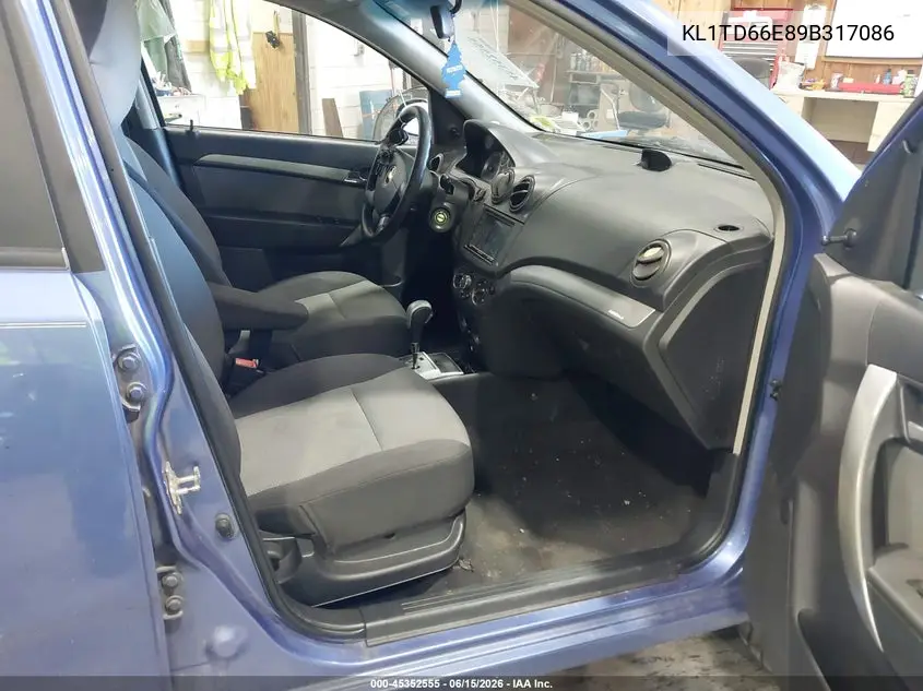 2009 Chevrolet Aveo Lt VIN: KL1TD66E89B317086 Lot: 45352555