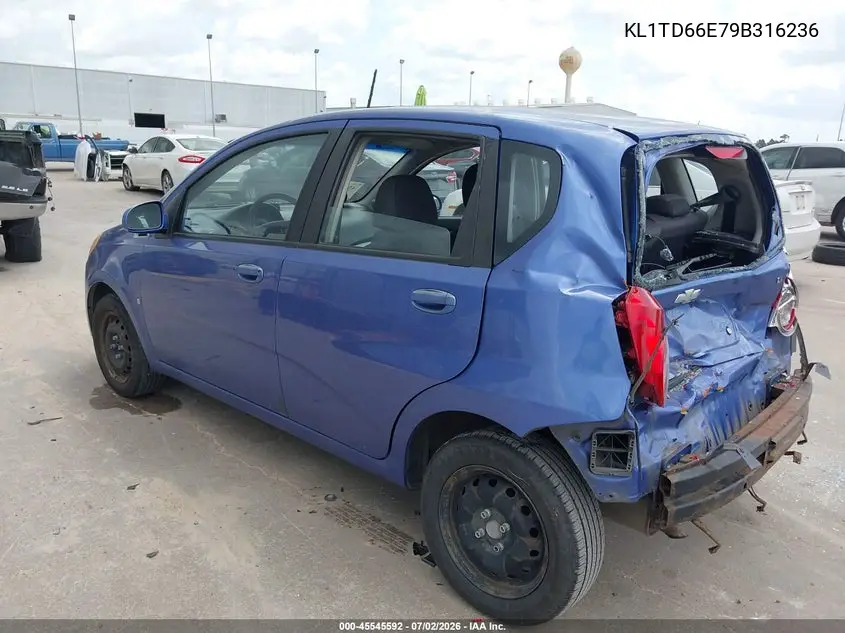 2009 Chevrolet Aveo Lt VIN: KL1TD66E79B316236 Lot: 45545592