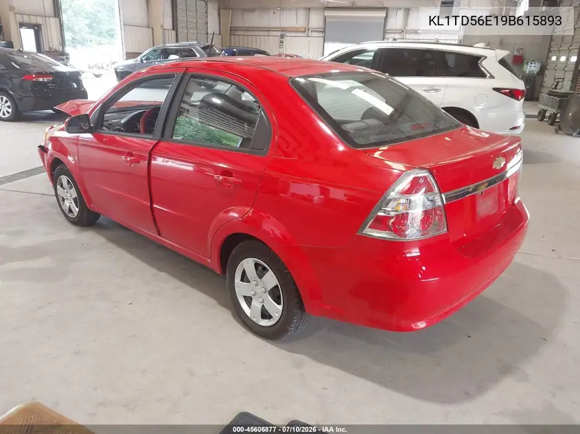 2009 Chevrolet Aveo Lt VIN: KL1TD56E19B615893 Lot: 45606877