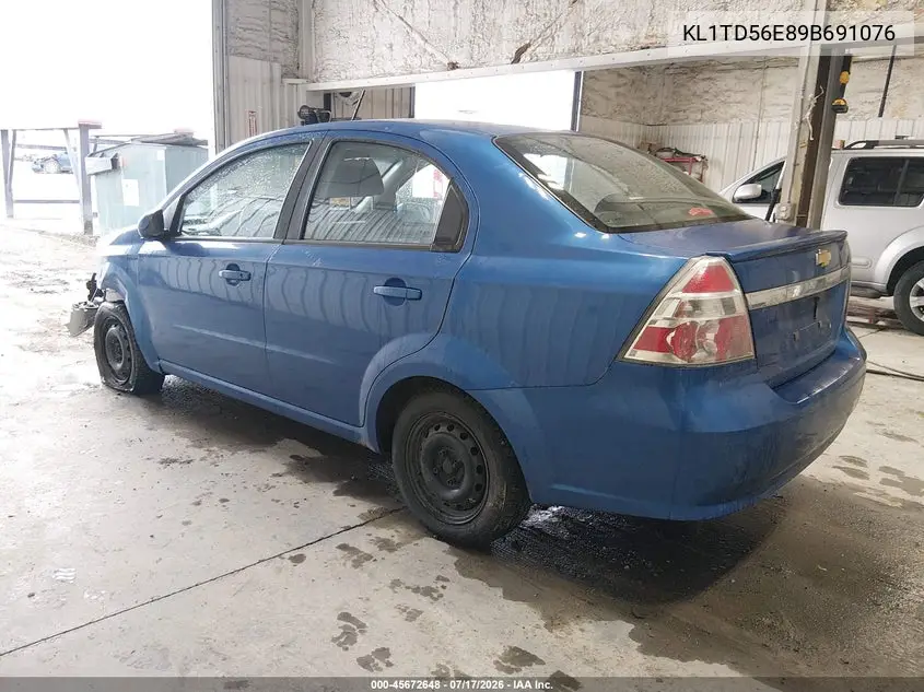 2009 Chevrolet Aveo Ls VIN: KL1TD56E89B691076 Lot: 45672648