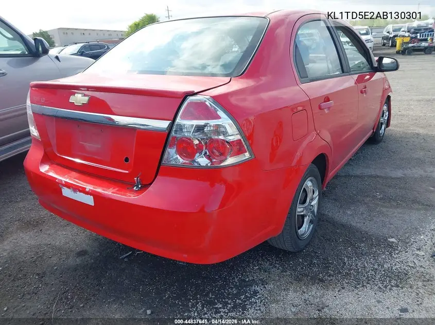2010 Chevrolet Aveo VIN: KL1TD5E2AB130301 Lot: 44837645