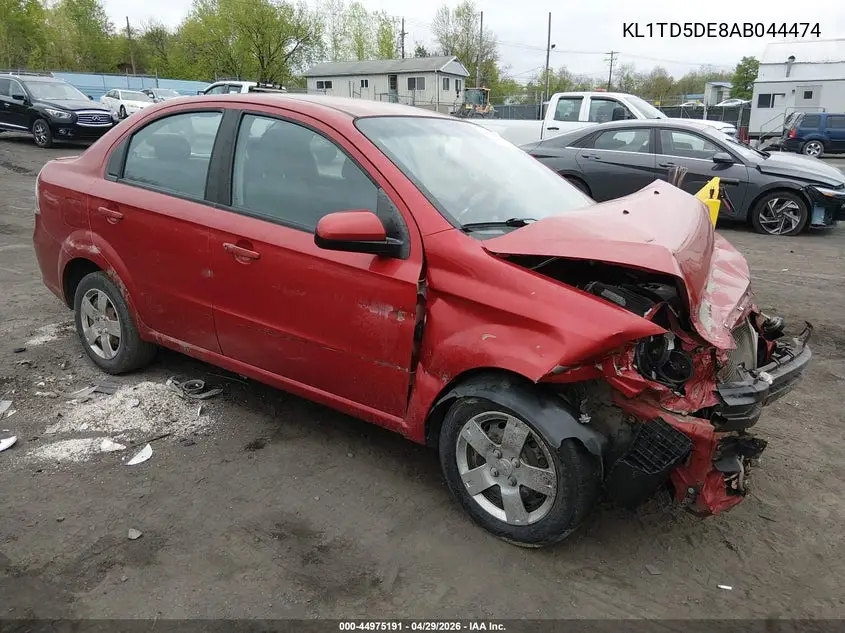 2010 Chevrolet Aveo Lt VIN: KL1TD5DE8AB044474 Lot: 44975191
