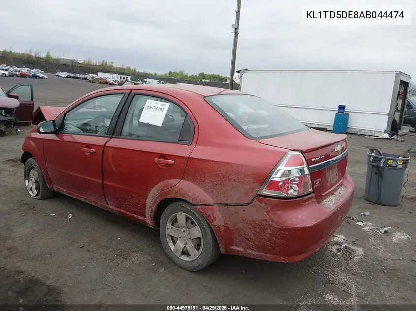 2010 Chevrolet Aveo Lt VIN: KL1TD5DE8AB044474 Lot: 44975191