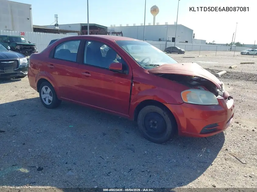 2010 Chevrolet Aveo Lt VIN: KL1TD5DE6AB087081 Lot: 45023435
