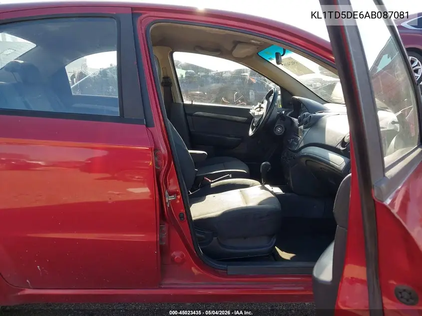 2010 Chevrolet Aveo Lt VIN: KL1TD5DE6AB087081 Lot: 45023435