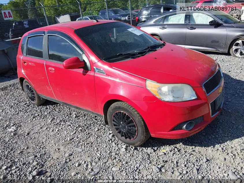2010 Chevrolet Aveo Lt VIN: KL1TD6DE3AB089781 Lot: 45134746