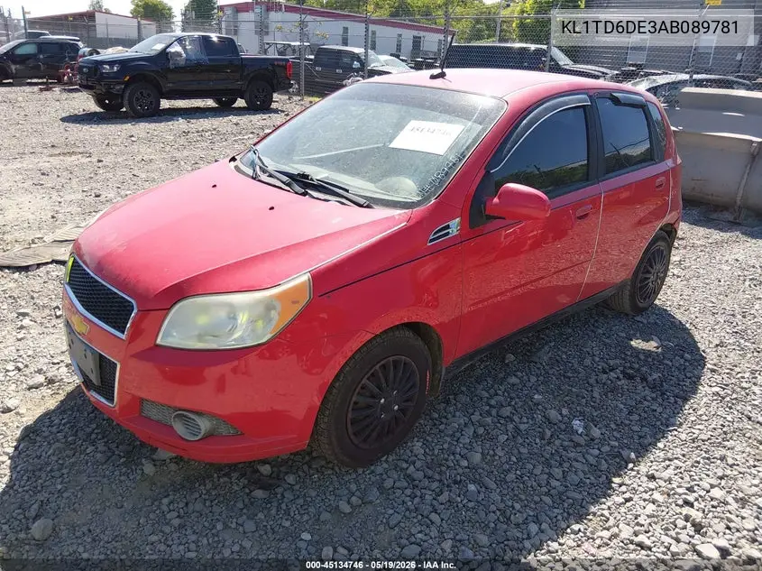 2010 Chevrolet Aveo Lt VIN: KL1TD6DE3AB089781 Lot: 45134746