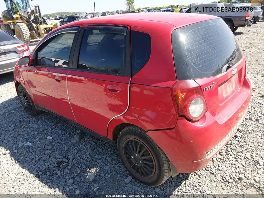2010 Chevrolet Aveo Lt VIN: KL1TD6DE3AB089781 Lot: 45134746