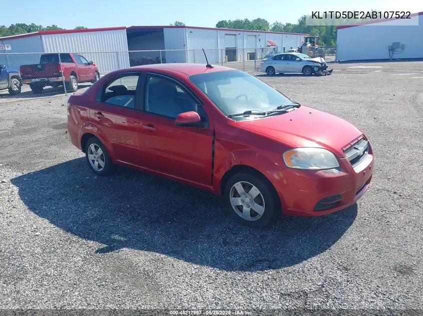 2010 Chevrolet Aveo Lt VIN: KL1TD5DE2AB107522 Lot: 45217967