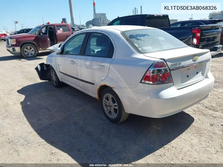 2010 Chevrolet Aveo Lt VIN: KL1TD5DE3AB068326 Lot: 45284764