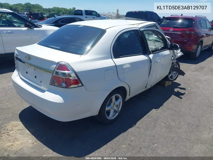 2010 Chevrolet Aveo Lt VIN: KL1TD5DE3AB129707 Lot: 45291998