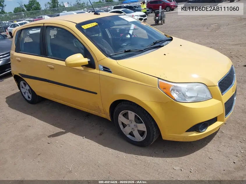 2010 Chevrolet Aveo Lt VIN: KL1TD6DE2AB111060 Lot: 45314426