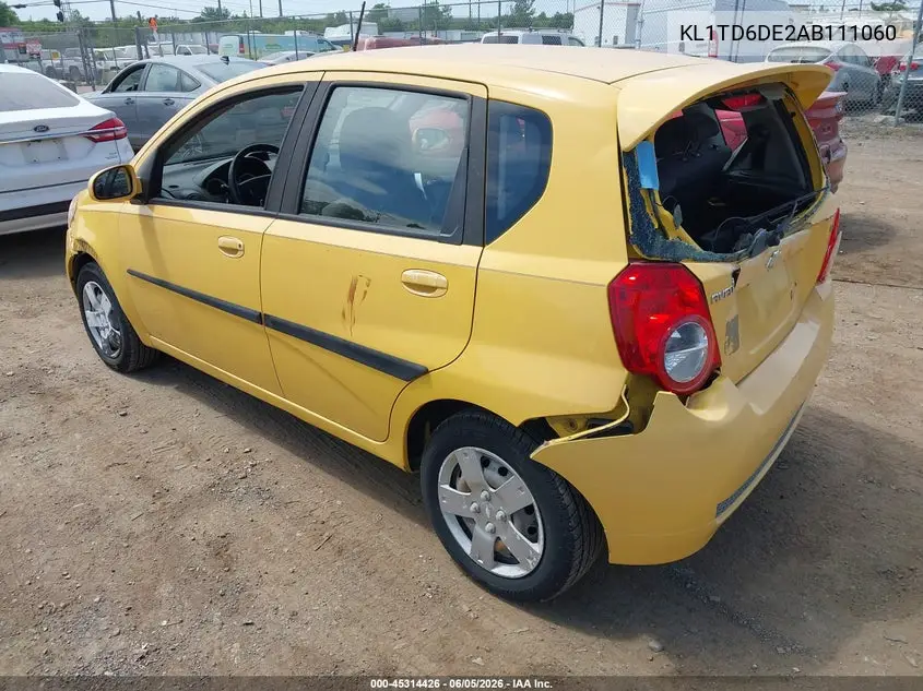 2010 Chevrolet Aveo Lt VIN: KL1TD6DE2AB111060 Lot: 45314426