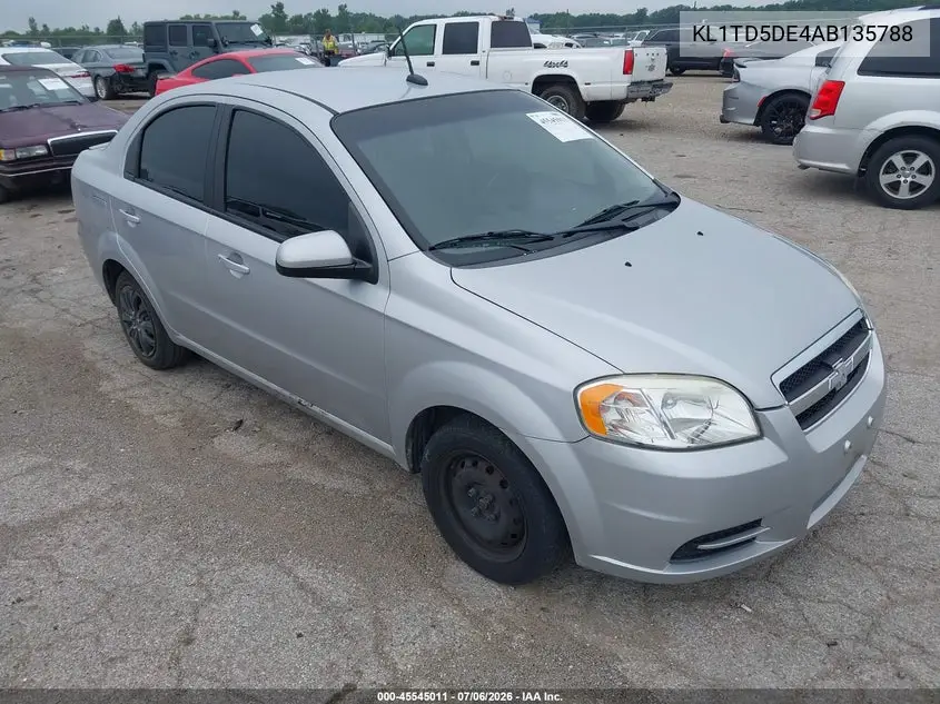 2010 Chevrolet Aveo Ls VIN: KL1TD5DE4AB135788 Lot: 45545011