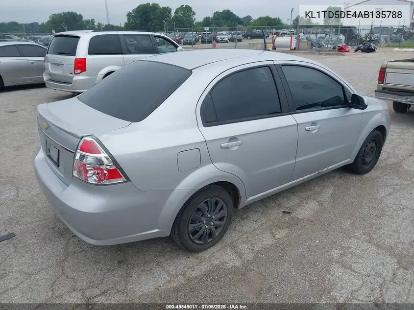 2010 Chevrolet Aveo Ls VIN: KL1TD5DE4AB135788 Lot: 45545011