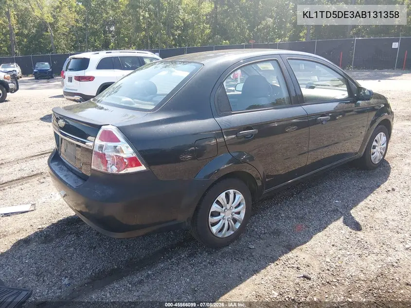 2010 Chevrolet Aveo Lt VIN: KL1TD5DE3AB131358 Lot: 45566099