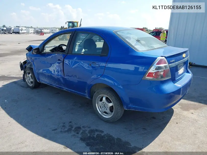 2010 Chevrolet Aveo Ls VIN: KL1TD5DE8AB126155 Lot: 45599124