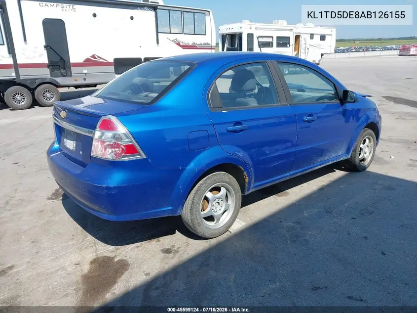 2010 Chevrolet Aveo Ls VIN: KL1TD5DE8AB126155 Lot: 45599124