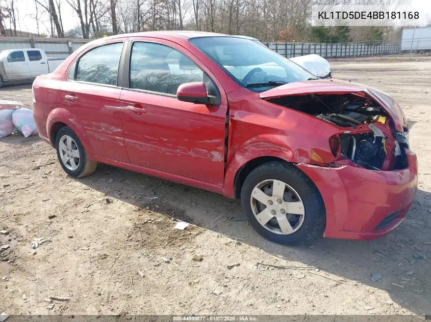 2011 Chevrolet Aveo 1Lt VIN: KL1TD5DE4BB181168 Lot: 44099877