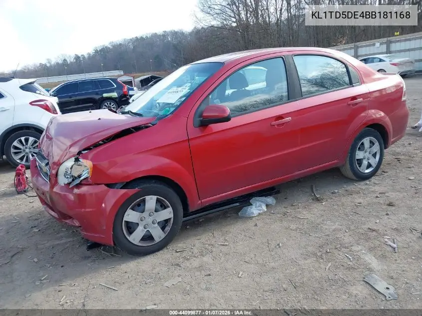 2011 Chevrolet Aveo 1Lt VIN: KL1TD5DE4BB181168 Lot: 44099877
