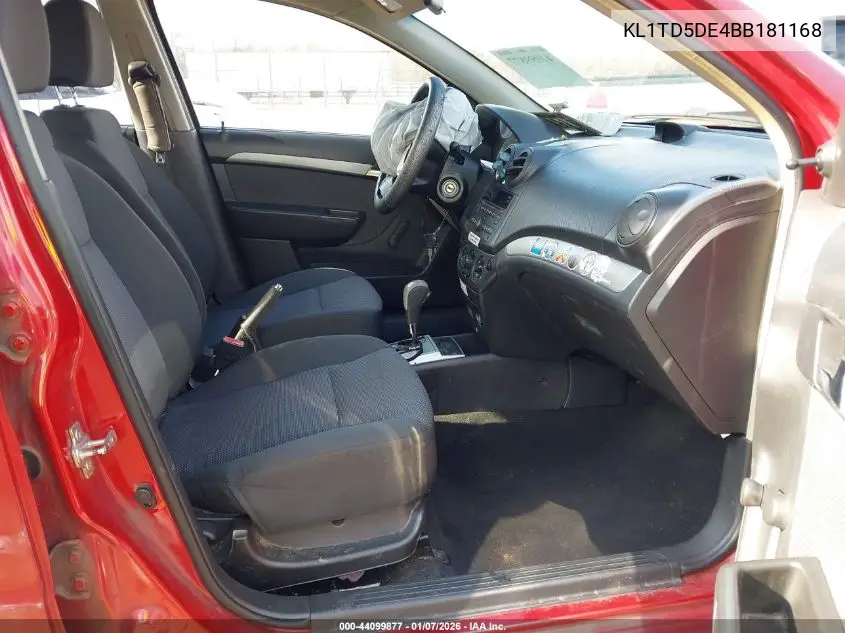 2011 Chevrolet Aveo 1Lt VIN: KL1TD5DE4BB181168 Lot: 44099877