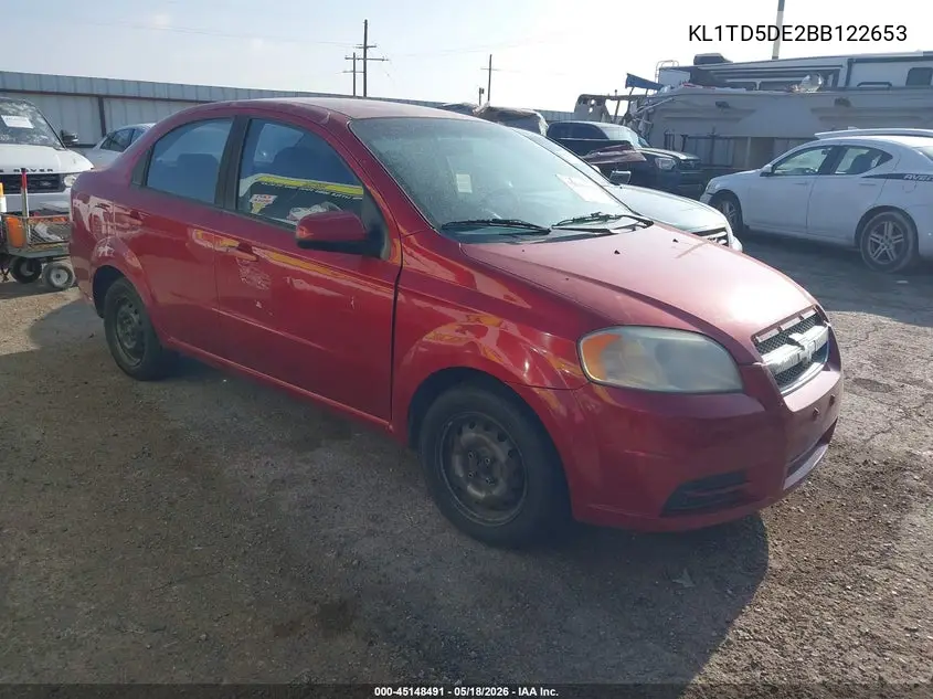 2011 Chevrolet Aveo 1Lt VIN: KL1TD5DE2BB122653 Lot: 45148491