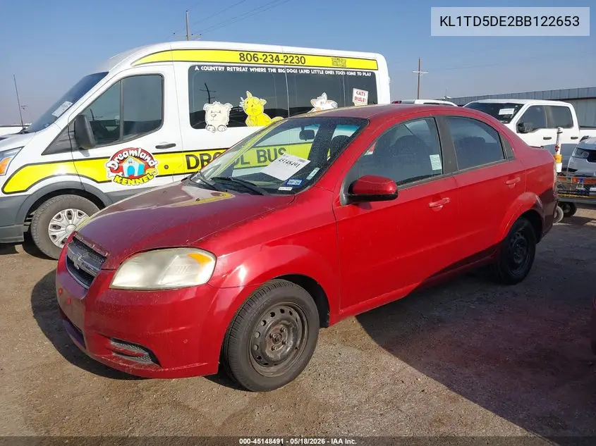 2011 Chevrolet Aveo 1Lt VIN: KL1TD5DE2BB122653 Lot: 45148491