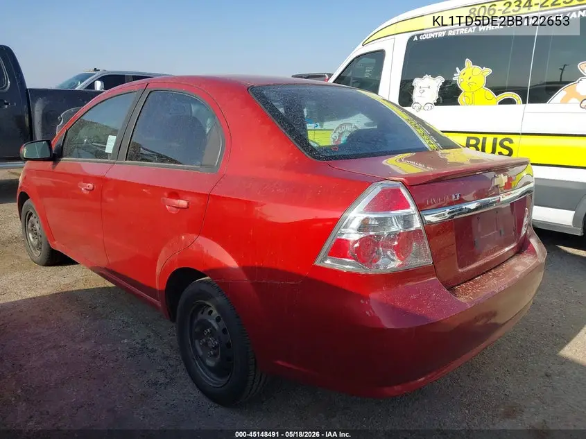 2011 Chevrolet Aveo 1Lt VIN: KL1TD5DE2BB122653 Lot: 45148491