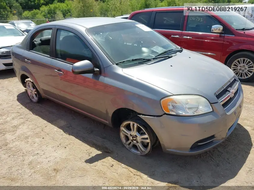 2011 Chevrolet Aveo 1Lt VIN: KL1TD5DE0BB219267 Lot: 45238214