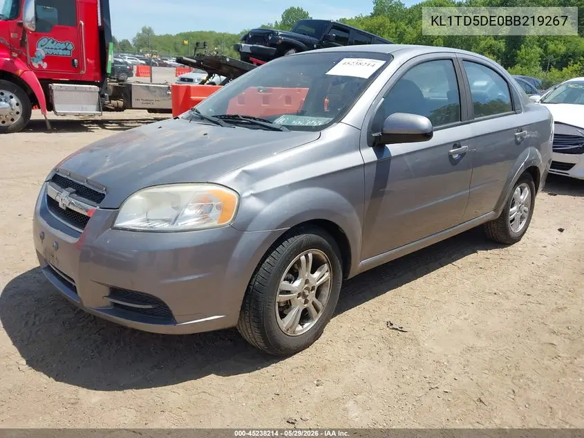 2011 Chevrolet Aveo 1Lt VIN: KL1TD5DE0BB219267 Lot: 45238214