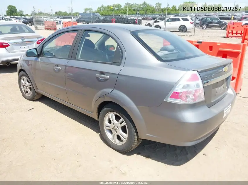 2011 Chevrolet Aveo 1Lt VIN: KL1TD5DE0BB219267 Lot: 45238214