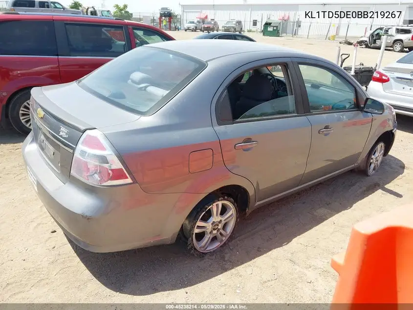 2011 Chevrolet Aveo 1Lt VIN: KL1TD5DE0BB219267 Lot: 45238214