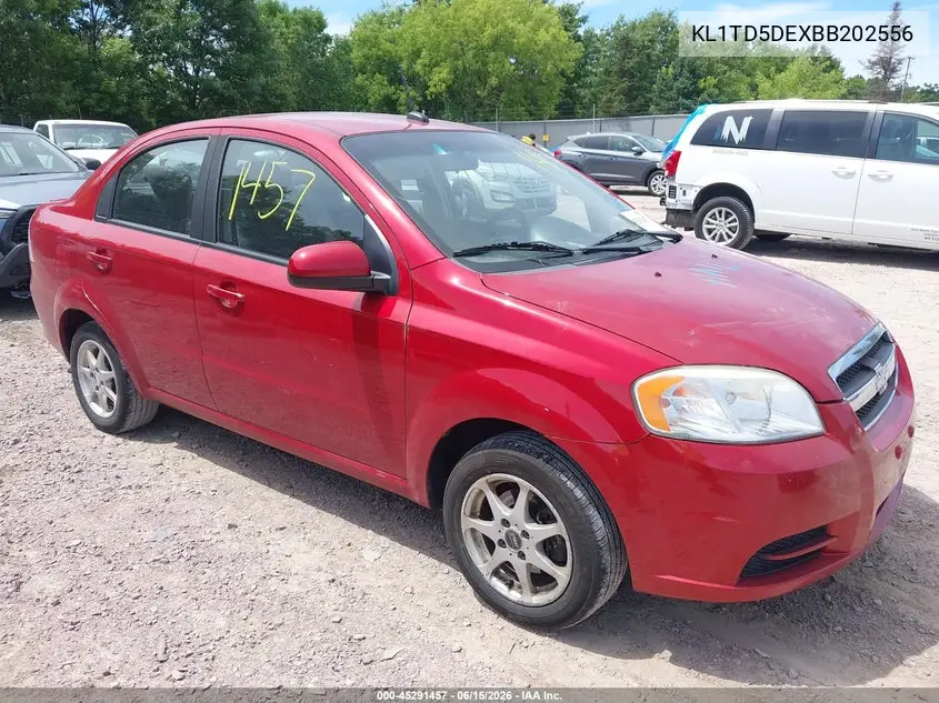 2011 Chevrolet Aveo 1Lt VIN: KL1TD5DEXBB202556 Lot: 45291457