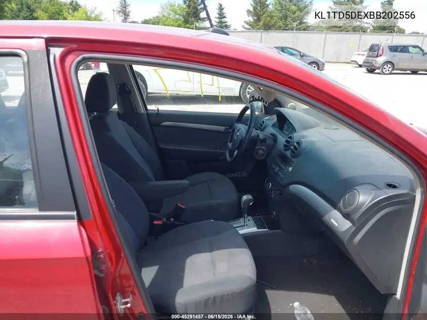 2011 Chevrolet Aveo 1Lt VIN: KL1TD5DEXBB202556 Lot: 45291457