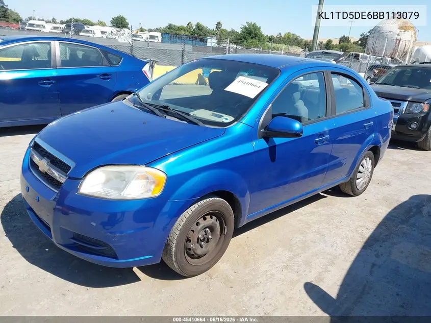 2011 Chevrolet Aveo 1Lt VIN: KL1TD5DE6BB113079 Lot: 45410664