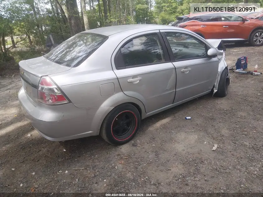 2011 Chevrolet Aveo 1Lt VIN: KL1TD5DE1BB120991 Lot: 45413655