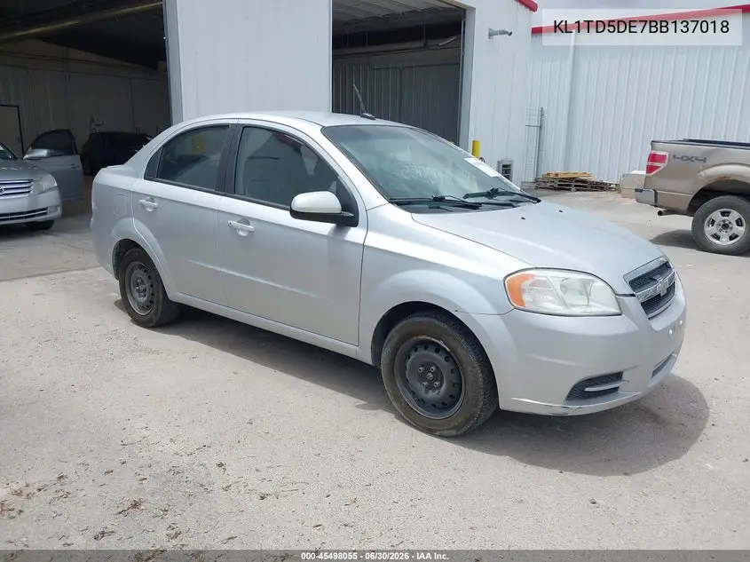 2011 Chevrolet Aveo Ls VIN: KL1TD5DE7BB137018 Lot: 45498055